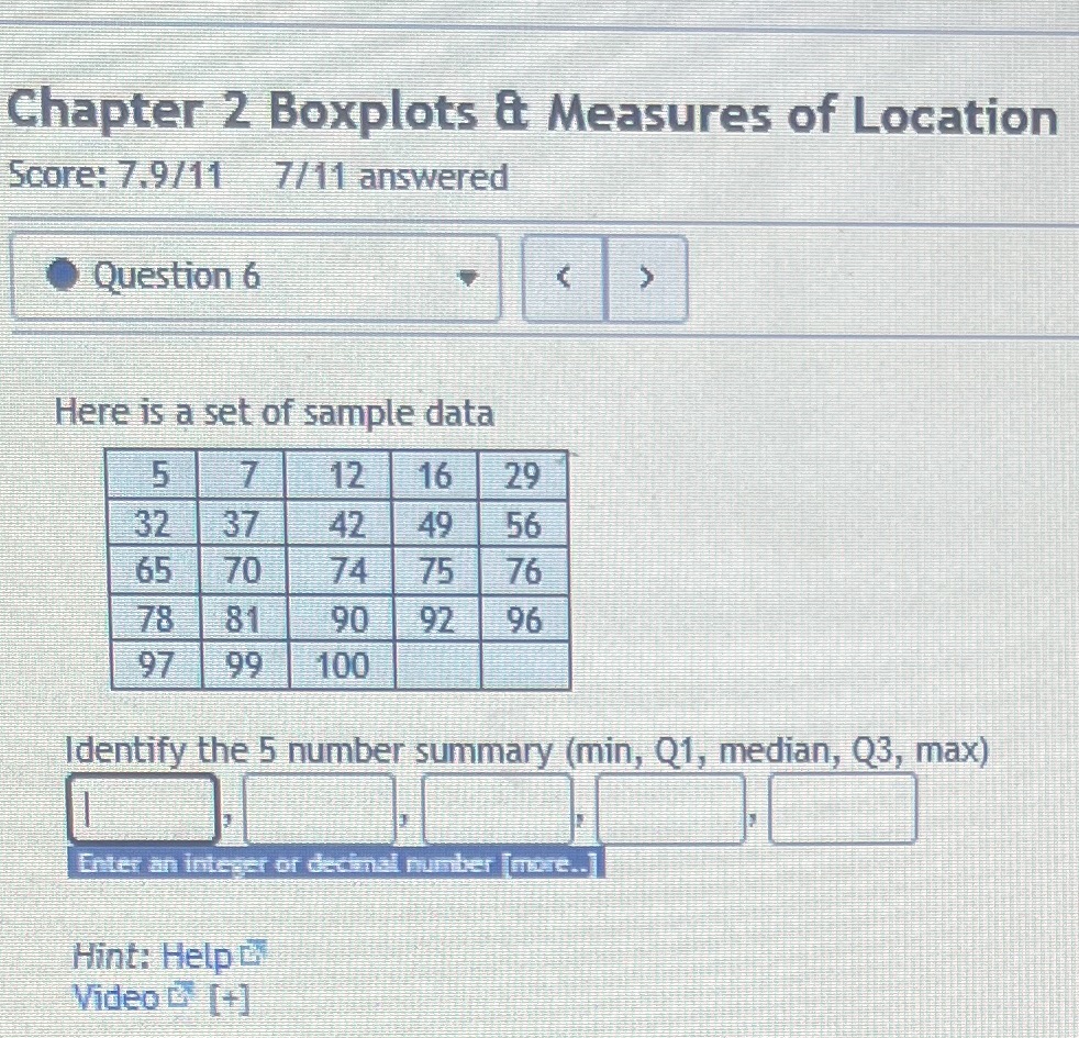 Need this solved Chapter 2 Boxplots & Measures of
