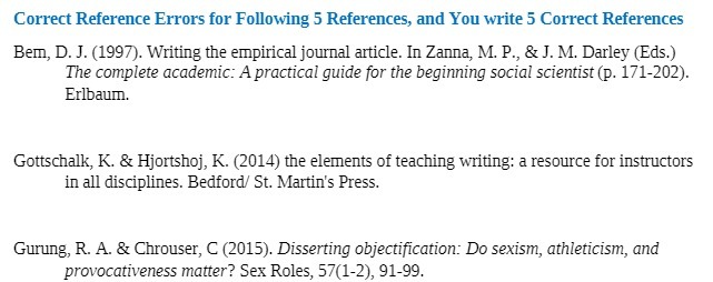 Correct Reference Errors for Following 5