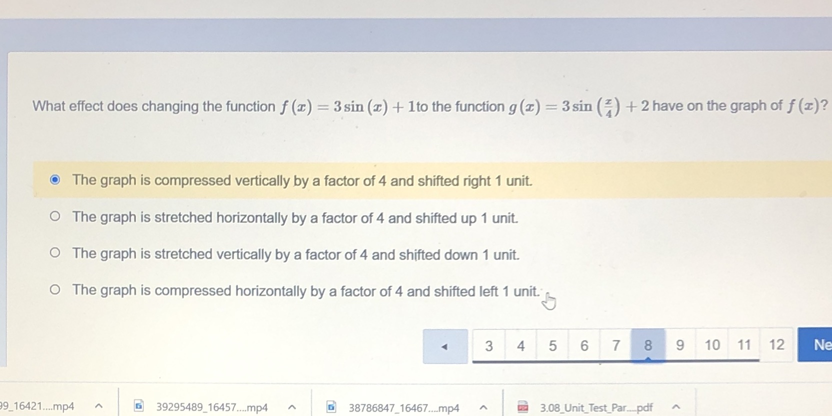 What effect does changing the function f () =