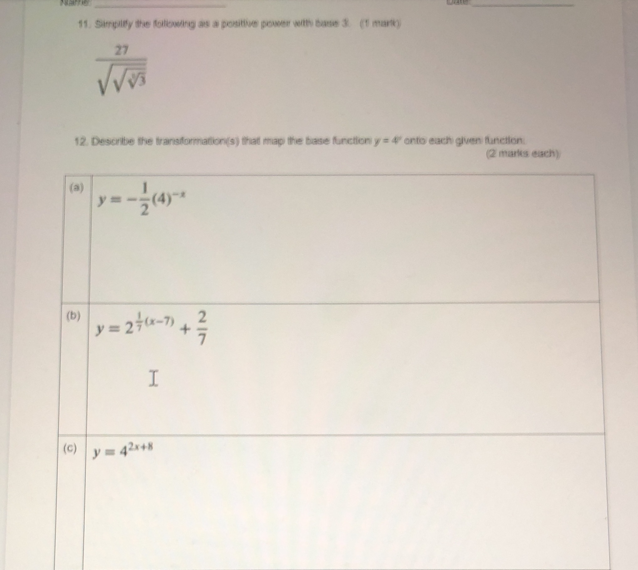 11. Simpity the folowing as a positive power with