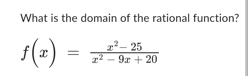 domain. What is the domain of the rational
