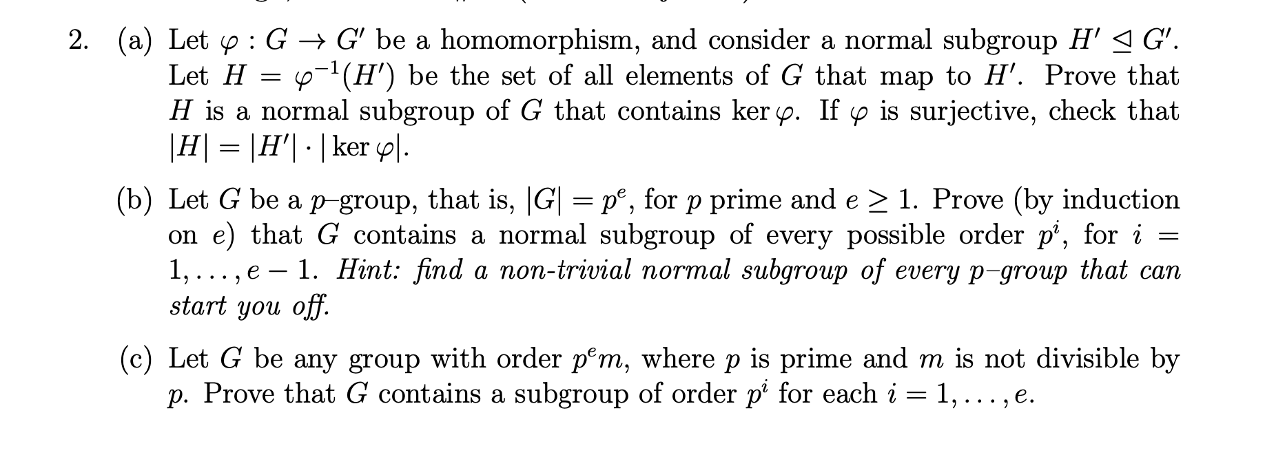 Please solve this abstract algebra problem part b