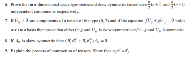 6. Prove that in n-dimensional space, symmetric
