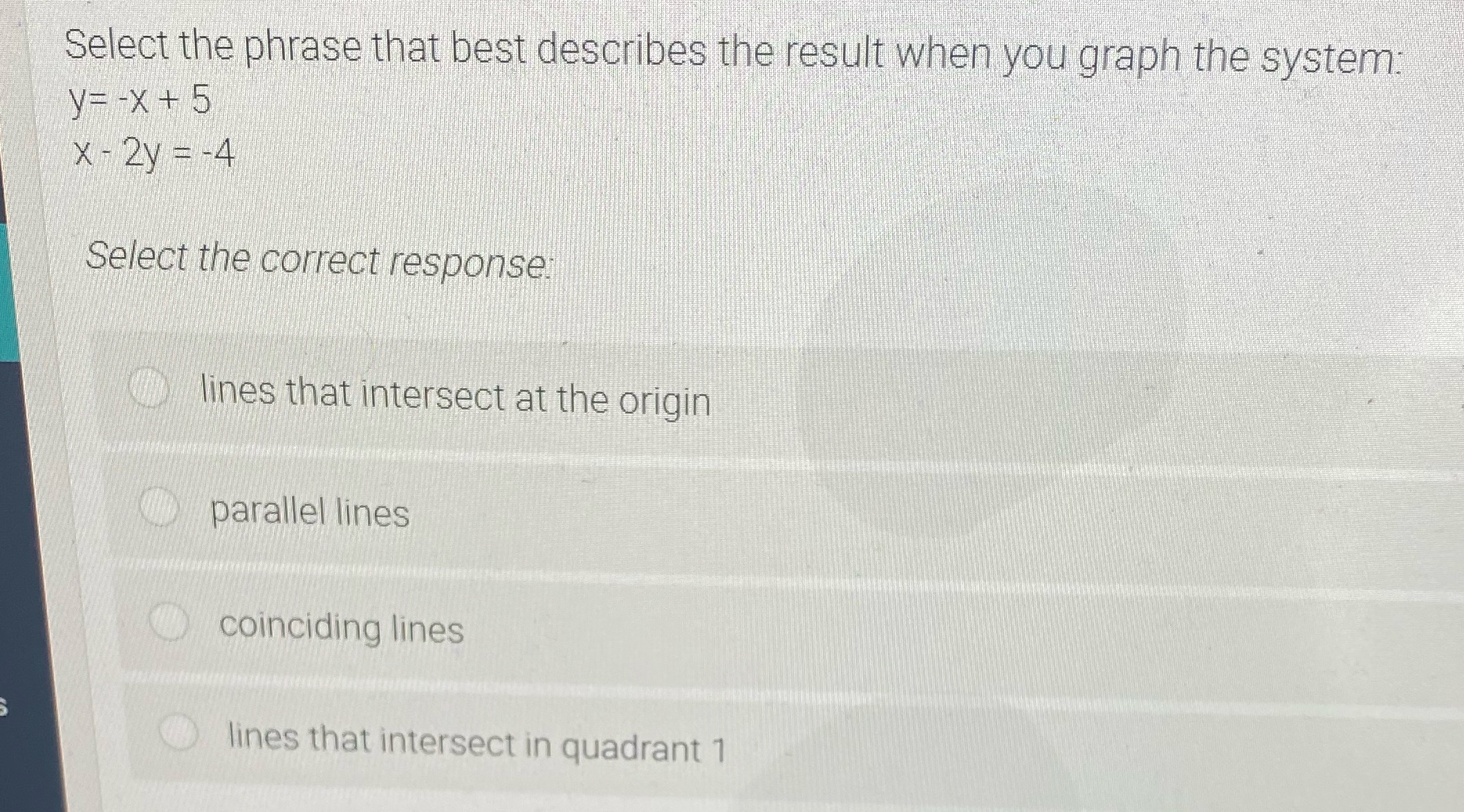 Select the phrase that best describes the result