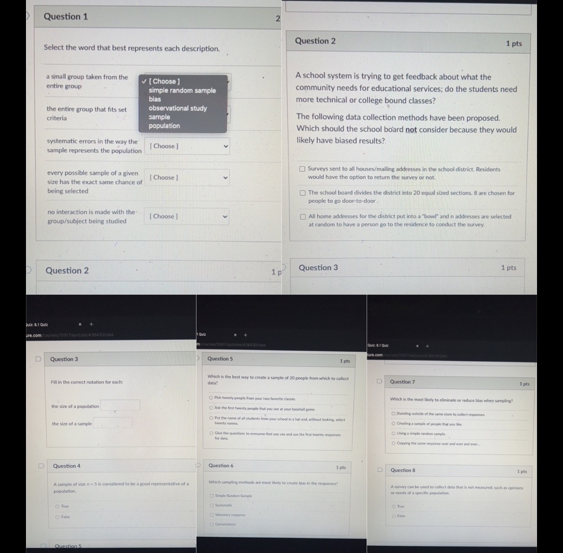 Question 1 Question 2 1 pts Select the word that