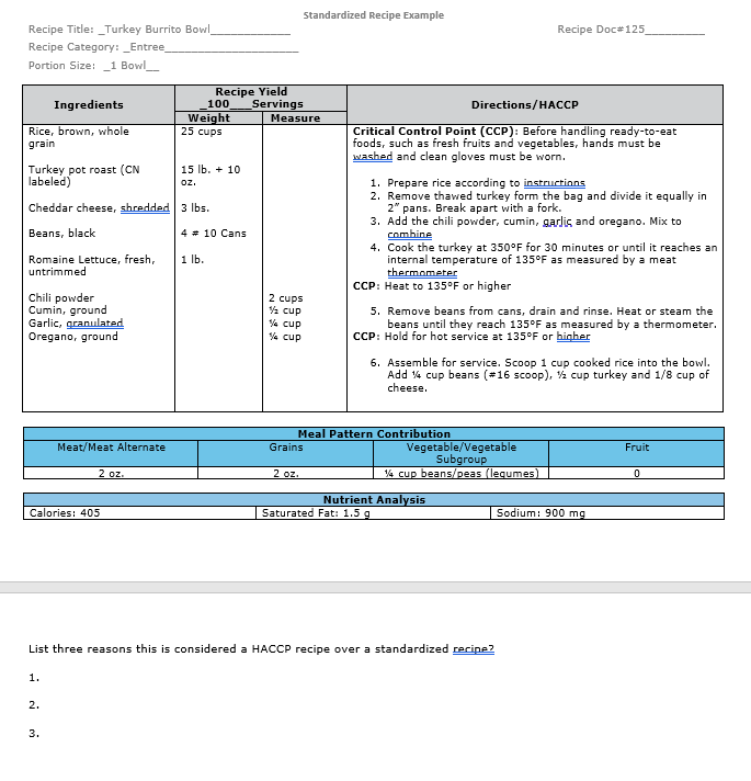 review the assignment for writing a standardized