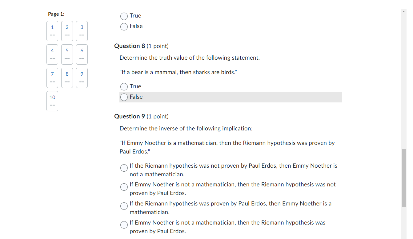 Page 1: Question 1 (1 point) 1 2 3 Determine