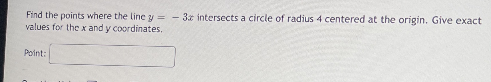 Find the points where the line y = - 3x