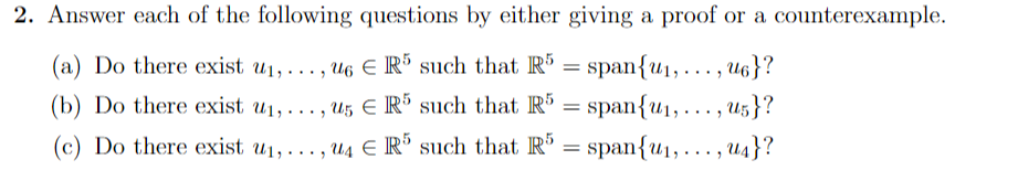 2. Answer each of the following questions by