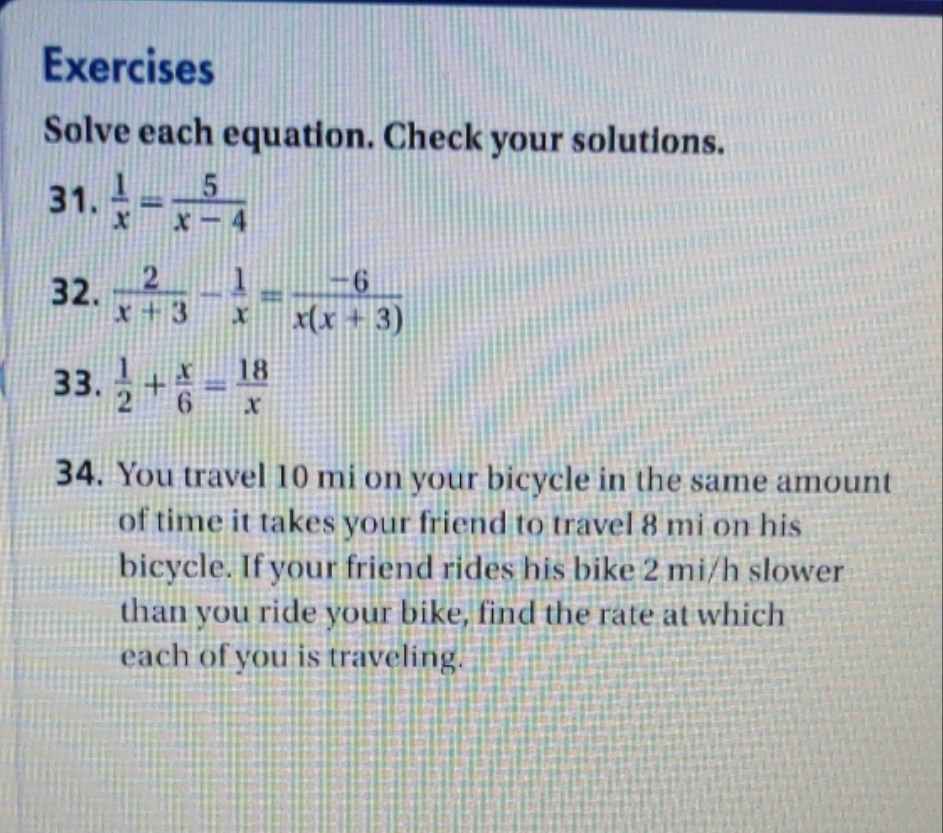 how do I solve 32 and 34 Exercises Solve each