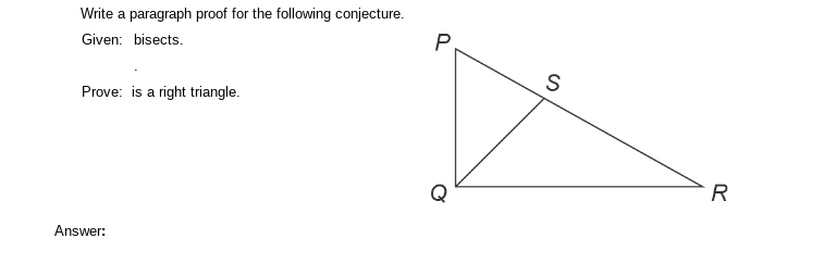 Write a paragraph proof for the following