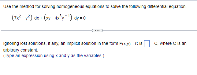 Use the method for solving Bernoulli equations to