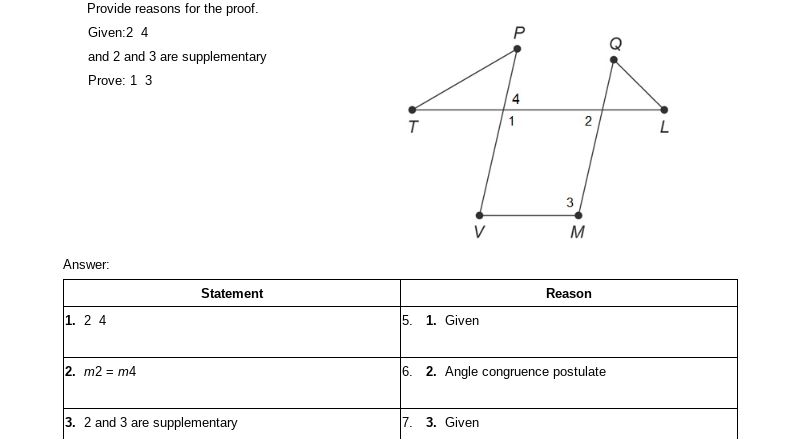Write a paragraph proof for the following