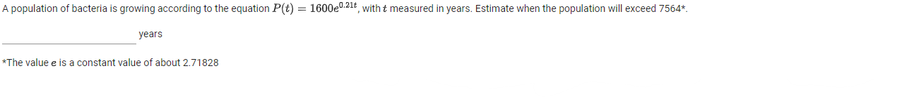 1. 0.31: A population of bacteria is growing