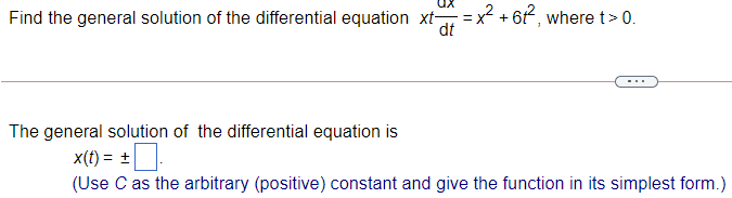 Find the general solution of the differential