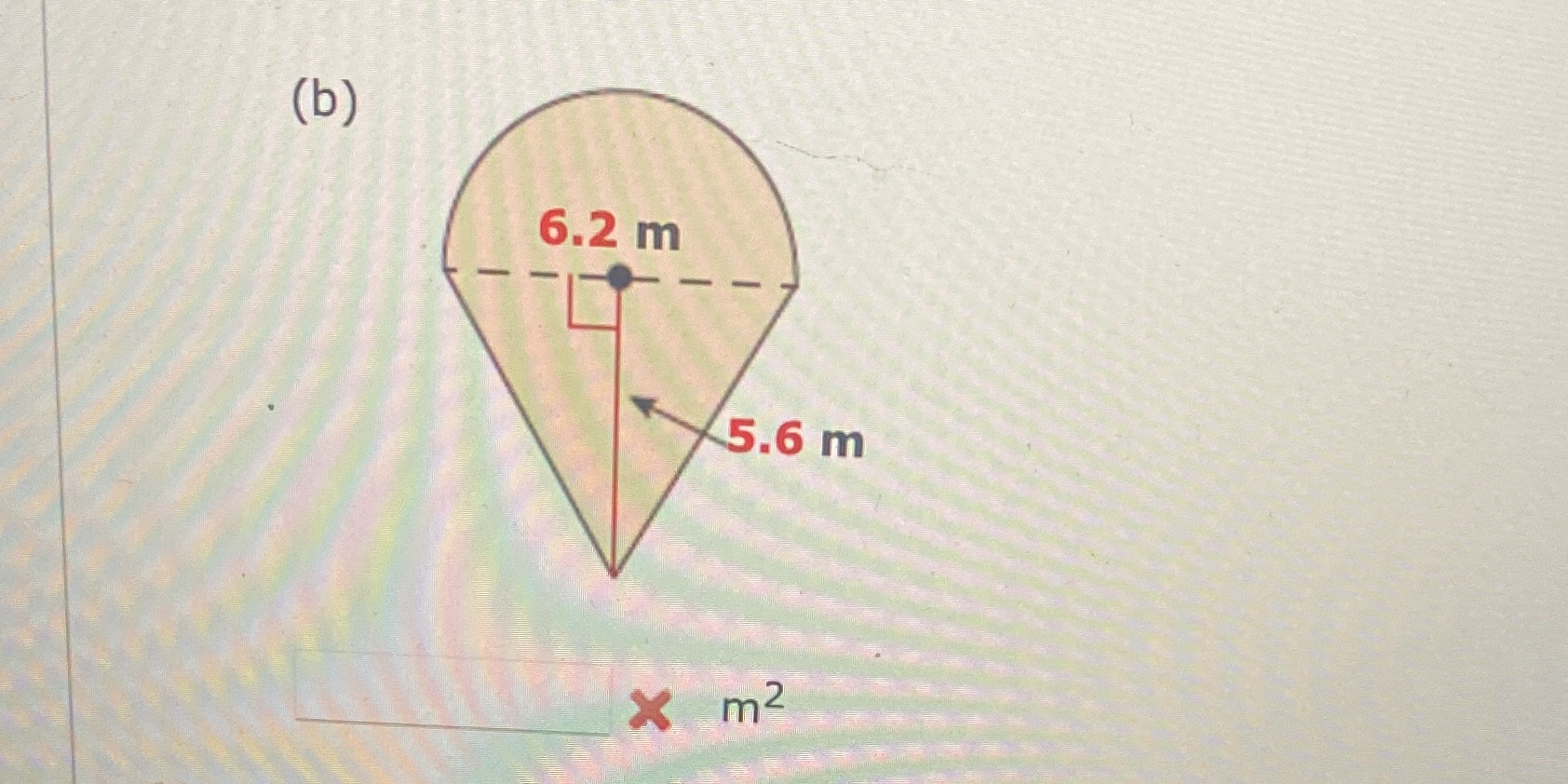 What is the area of the composite figure? (b) 6.2