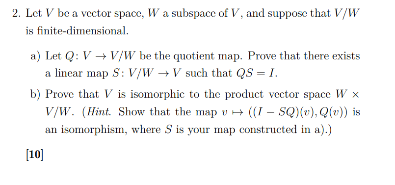 2. Let V be a vector space: Ha\" a subspace of V,