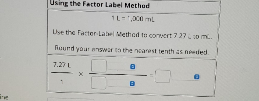 using the Factor label method Using the Factor