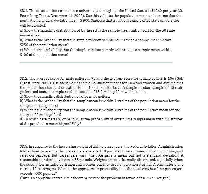 SD.1. The mean tuition cost at: state