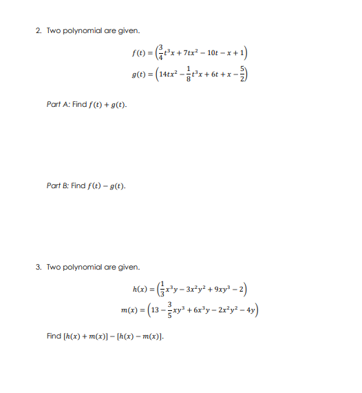 may anyone that know how to answer these problems