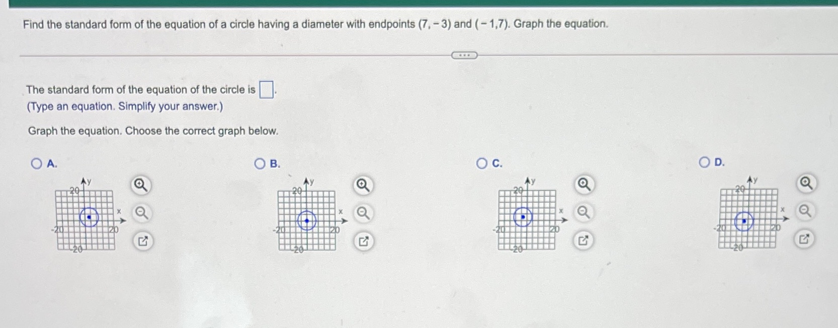 Find the standard form of the equation of a