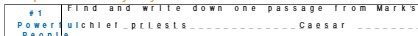 Find and write down one passage from Marks Poweri