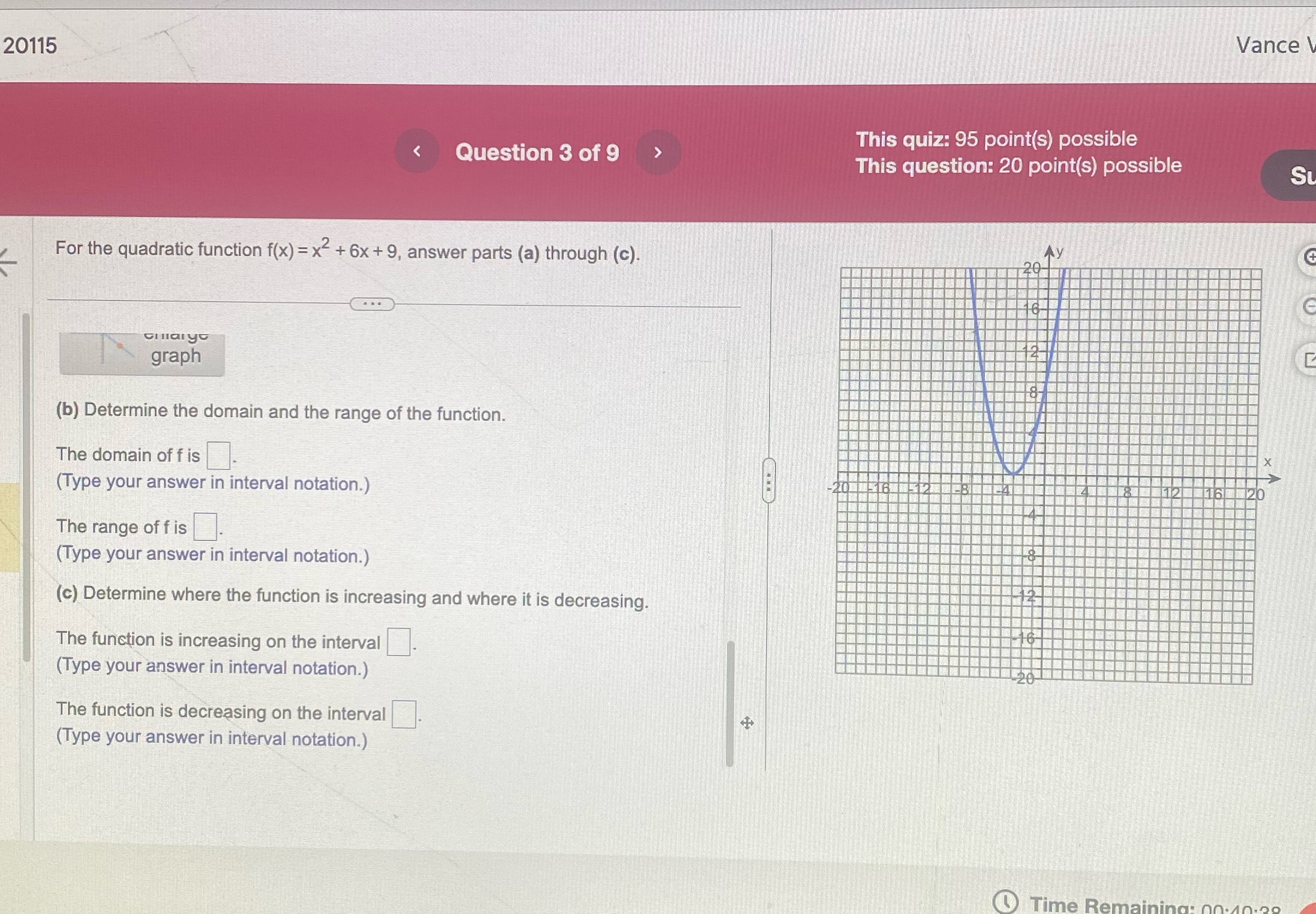 Please solve 20115 Vance This quiz: 95 point(s)