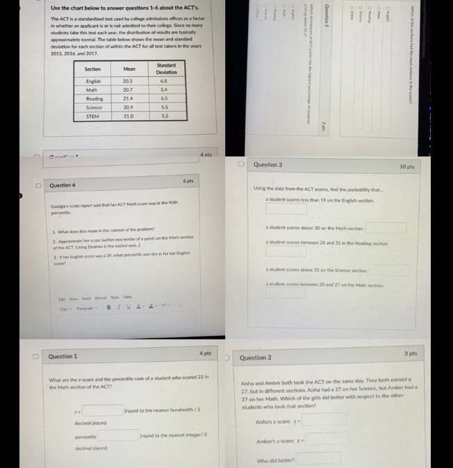Use the chart below to answer questions 1-6 about