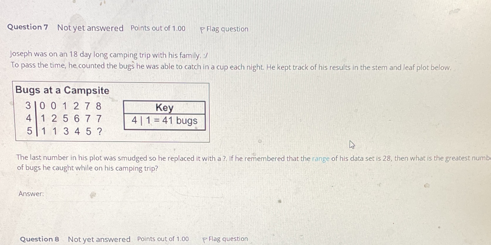 Question 7 Not yet answered Points out of 1.00