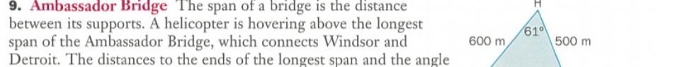 I. Ambassador Bridge The span of a bridge is the