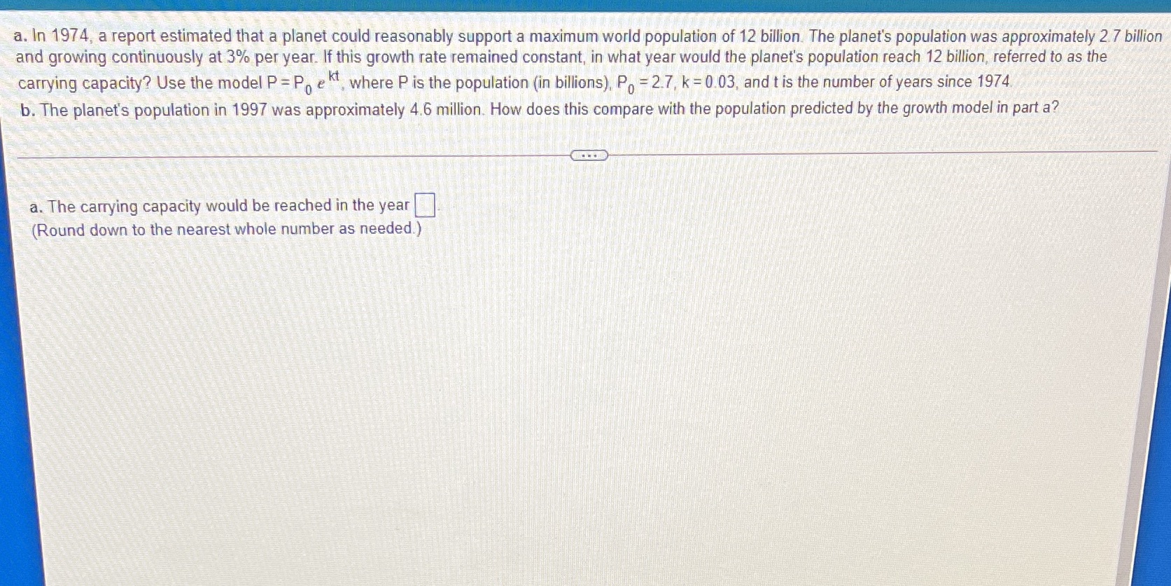 a. In 1974, a report estimated that a planet