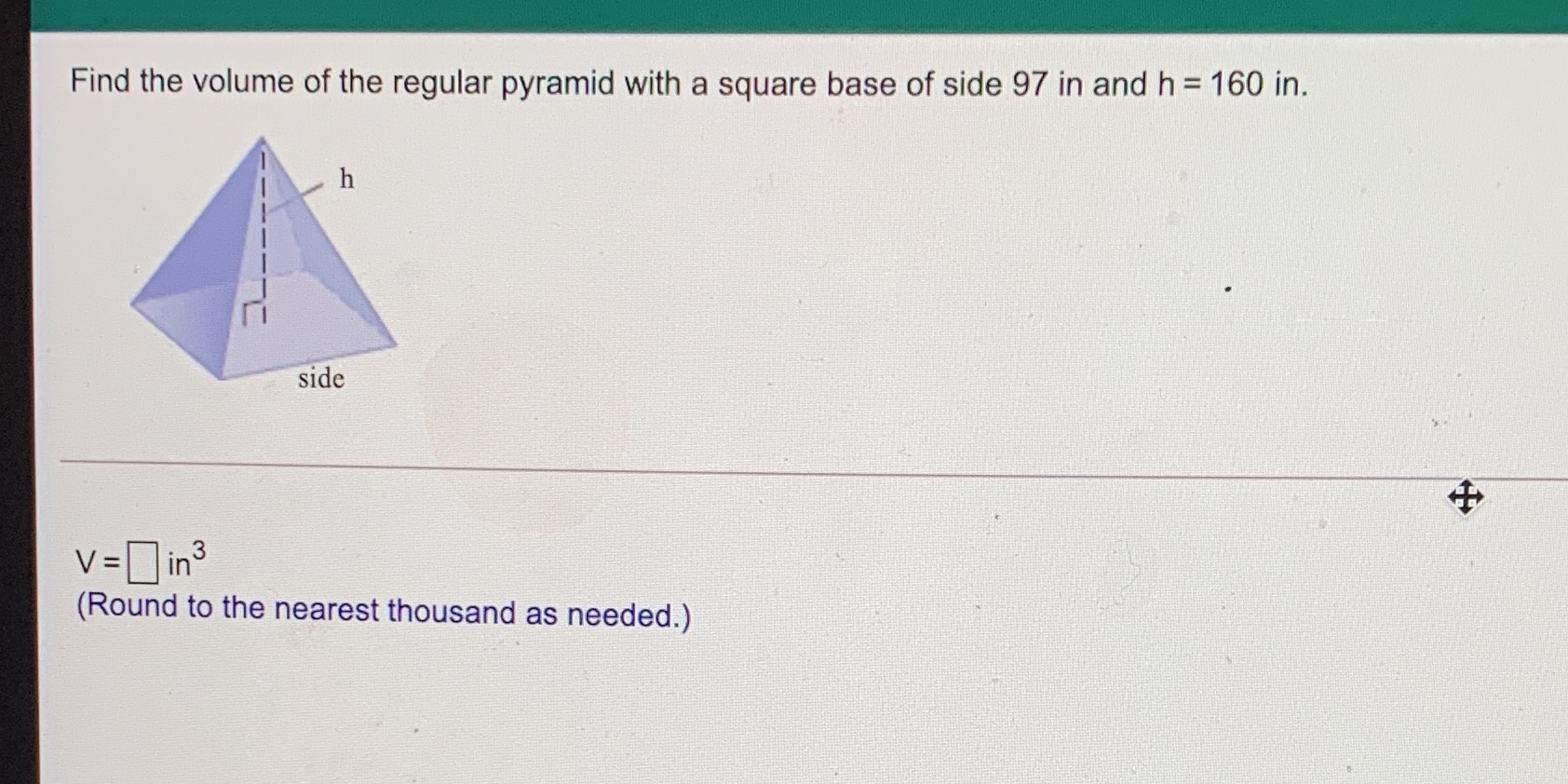 Find the volume of the regular pyramid with a
