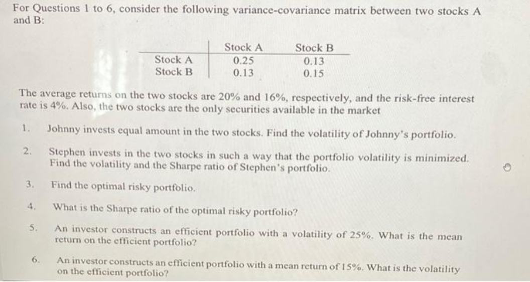 QUESTION 5 AND 6 PLEASE, DO NOT SOLVE QUESTION. 1