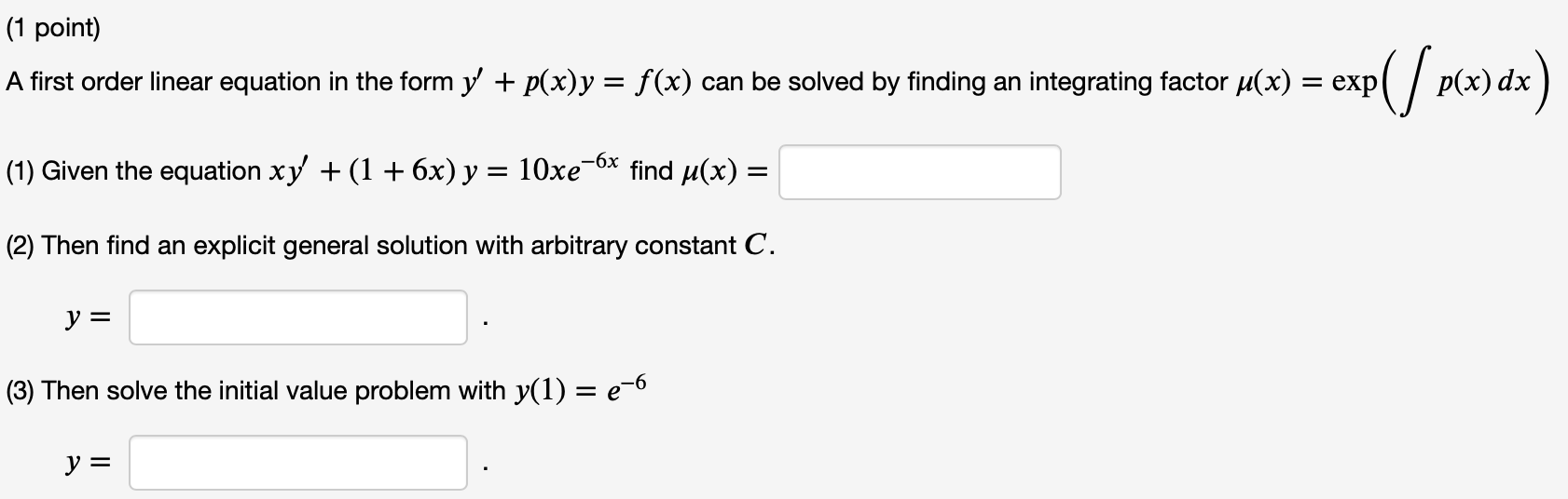 3 Questions are as follows: (1 point) A first