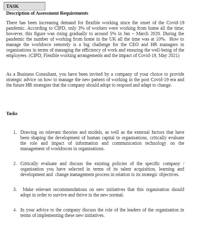 TASK Description of Assessment Requirements There