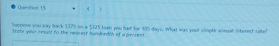 what is the simple annual interest rate? state