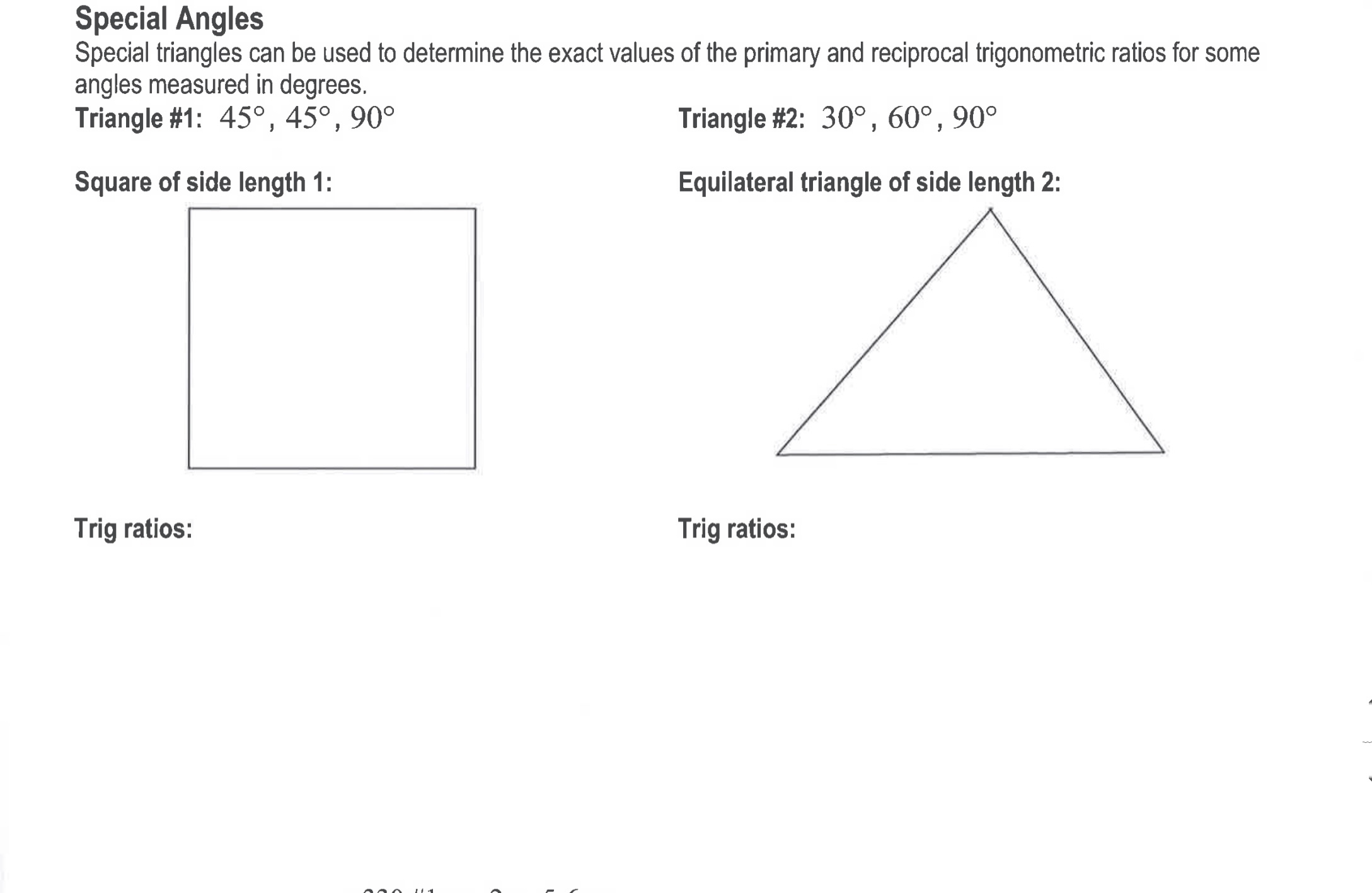 Unit 5: Trigonometric Functions Primary Trig