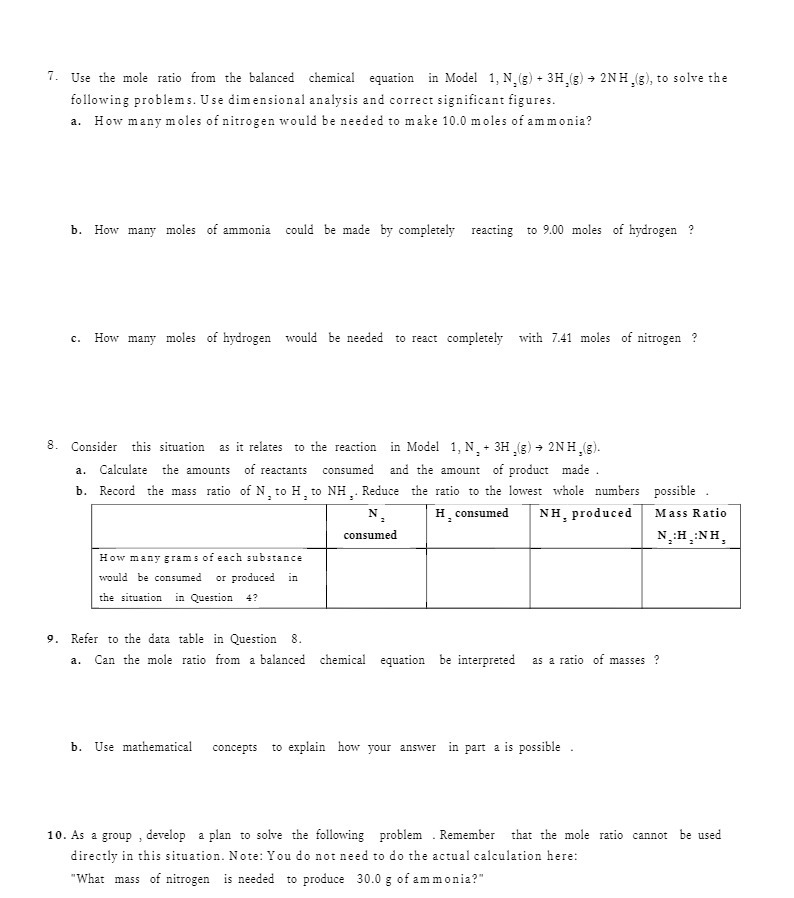 7. Use the mole ratio from the balanced chemical