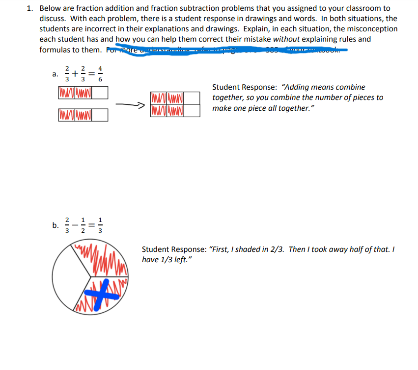 1. Below are fraction addition and fraction