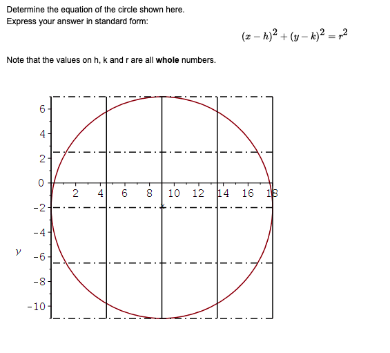 10- 5 A circle with a radius of 10.7 cm has its