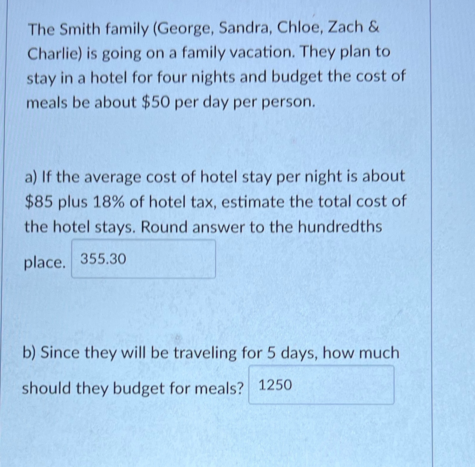 The Smith family (George, Sandra, Chloe, Zach &