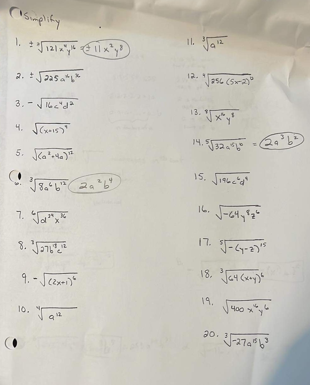Nth roots- simplify \f