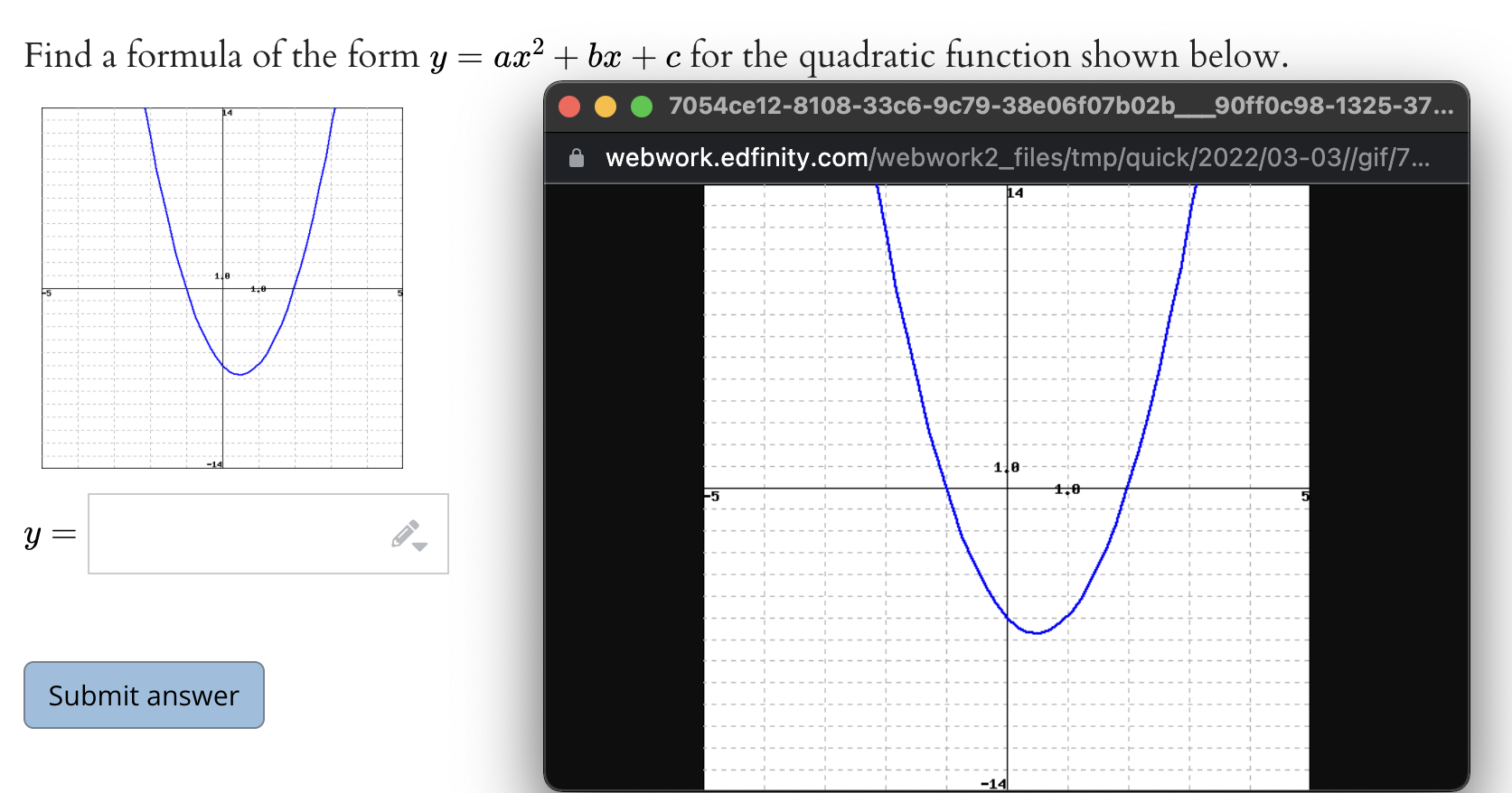 Writing Quadratics INFO ITEMS . . n above. It has