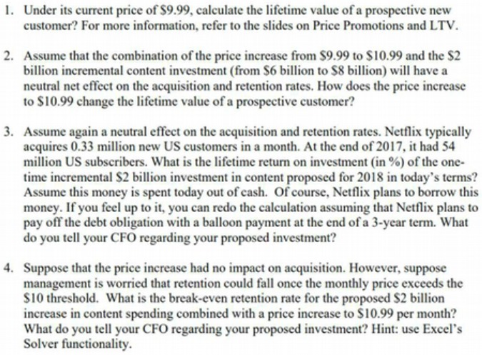 1. Under its current price of $9.99. calculate