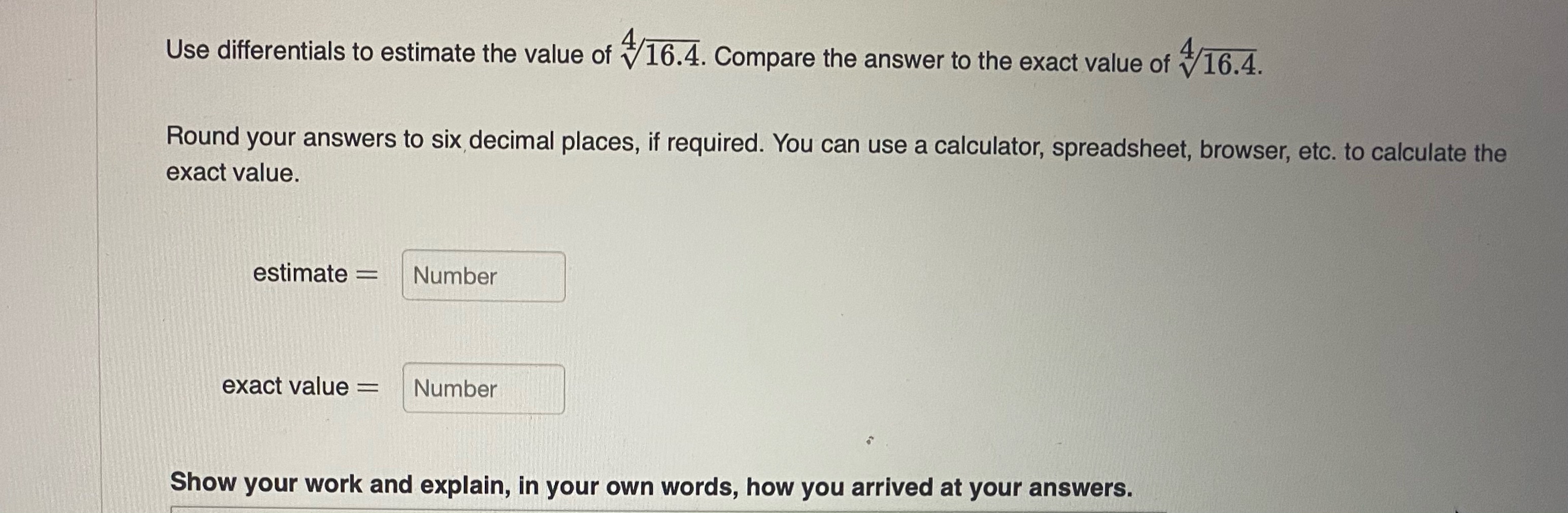 Use differentials to estimate the value of V