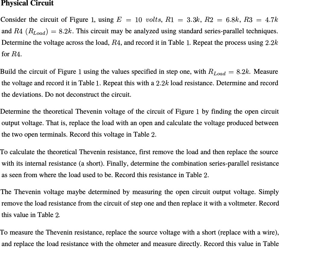 Physical Circuit Consider the circuit of Figure