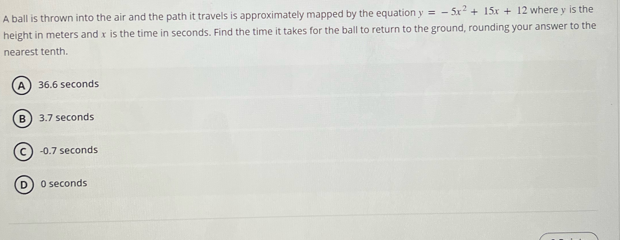 A ball is thrown into the air and the path it