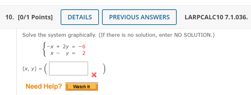 10. [W1 Points] DETAILS PREVIOUS ANSWERS