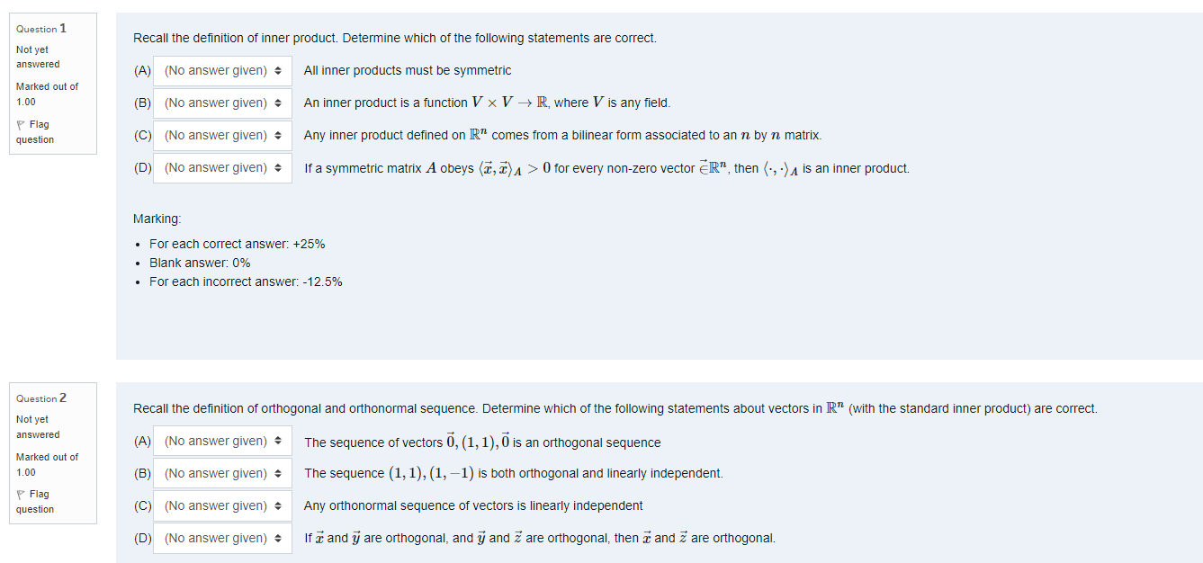 Answers are either true or false Question 1