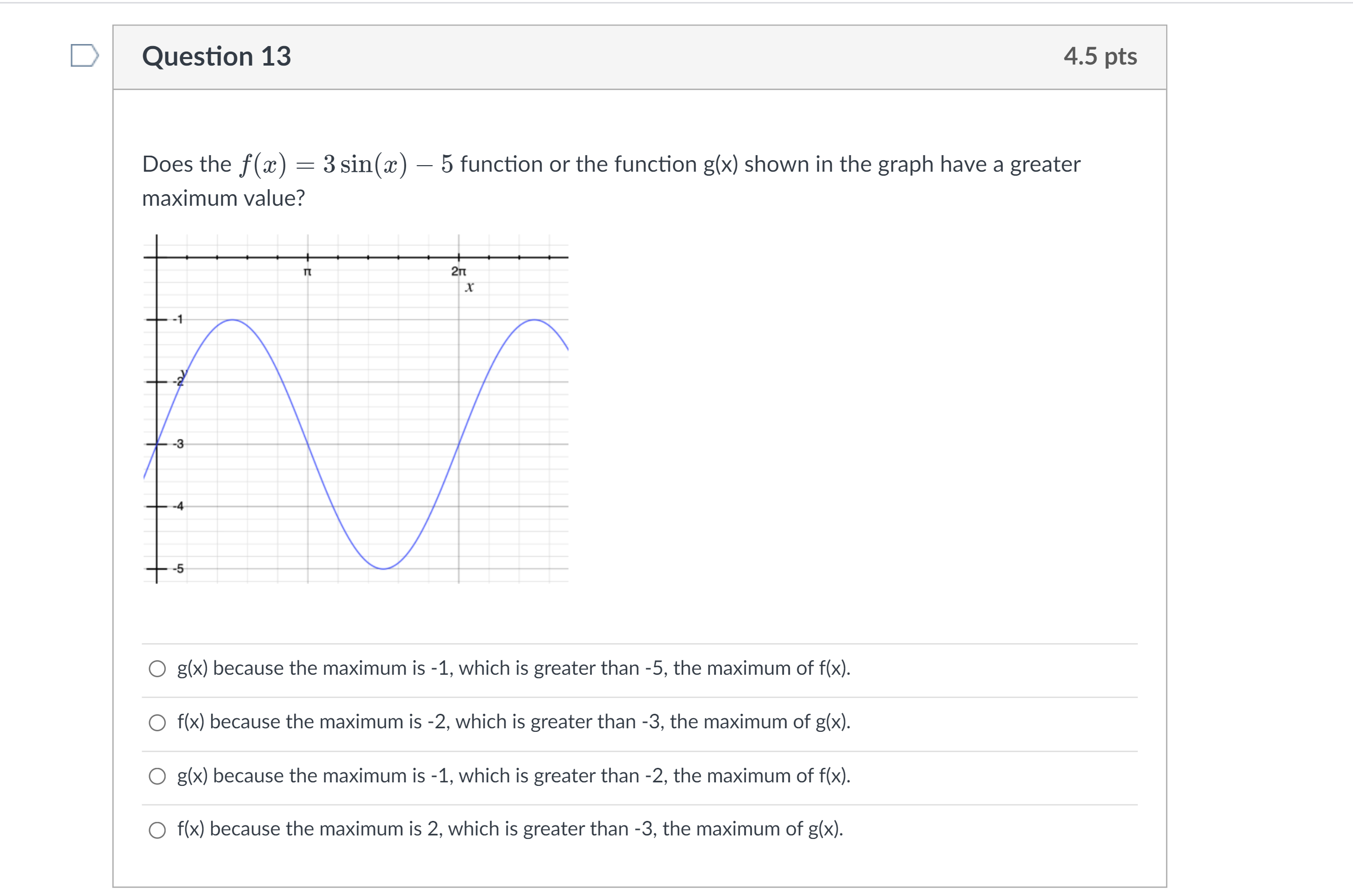 Question 1 4.5 pts The reference angle for an